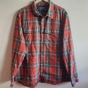 REI Cooperative Shirt Mens 2XL Red Plaid Flannel Button Front Long Sleeve Cotton